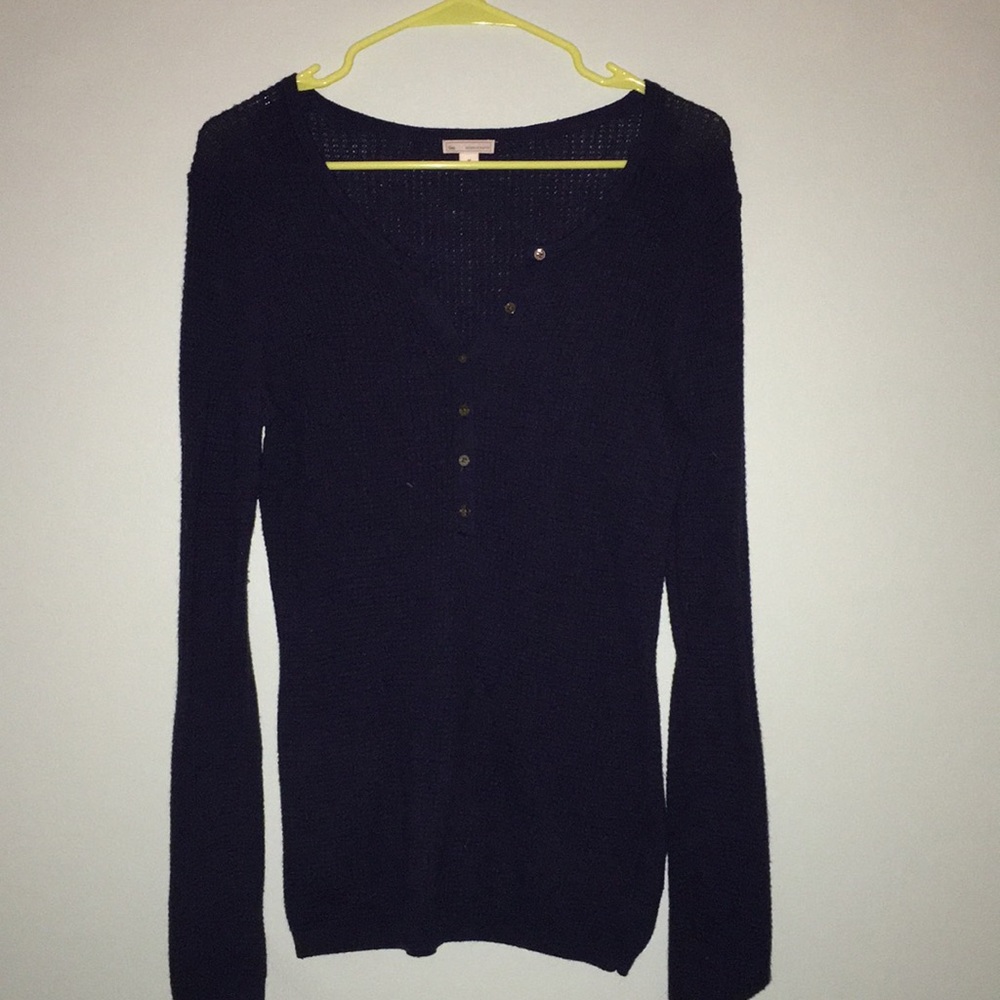 gap button up sweater navy blue